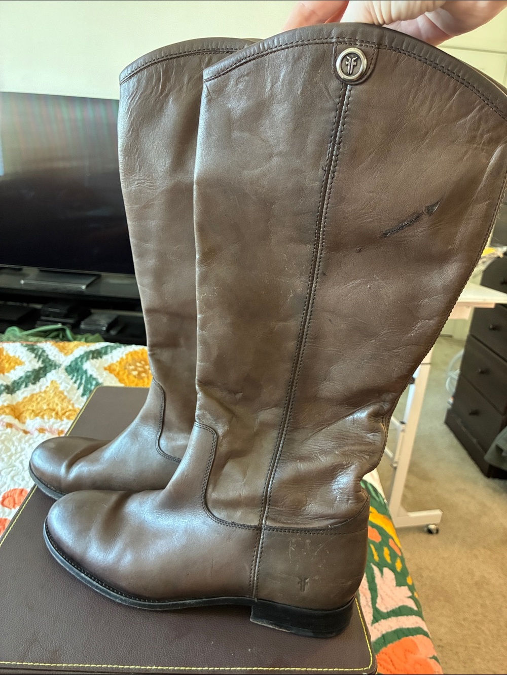 Frye Tall Genuine Leather Riding Boots – Women’s Size 11B – Made in Mexico